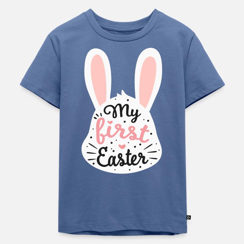 My first Easter - T-shirt Premium bio Enfant - bleu pigeon