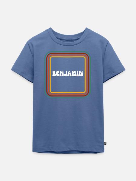 Retro-Name Benjamin - Kinder Premium Bio T-Shirt - Taubenblau