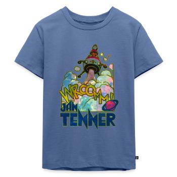 Jan Tenner Raumschiff Silbervogel Zeitreise - Kinder Premium Bio T-Shirt - Taubenblau - Vorne - Mikhail (115cm)