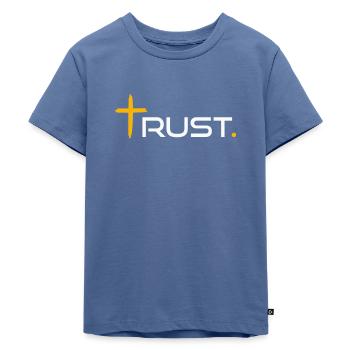 Confiance par CSDESIGN - T-shirt Premium bio Enfant - bleu pigeon - Devant - Mikhail (115cm)