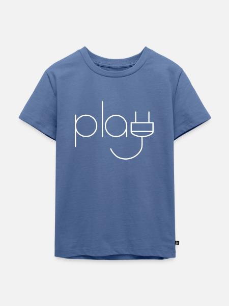 play weiss - Kinder Premium Bio T-Shirt - Taubenblau