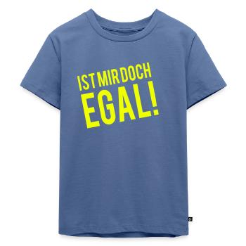 IST MIR DOCH EGAL! TROTZ KINDER - Kinder Premium Bio T-Shirt - Taubenblau - Vorne - Mikhail (115cm)