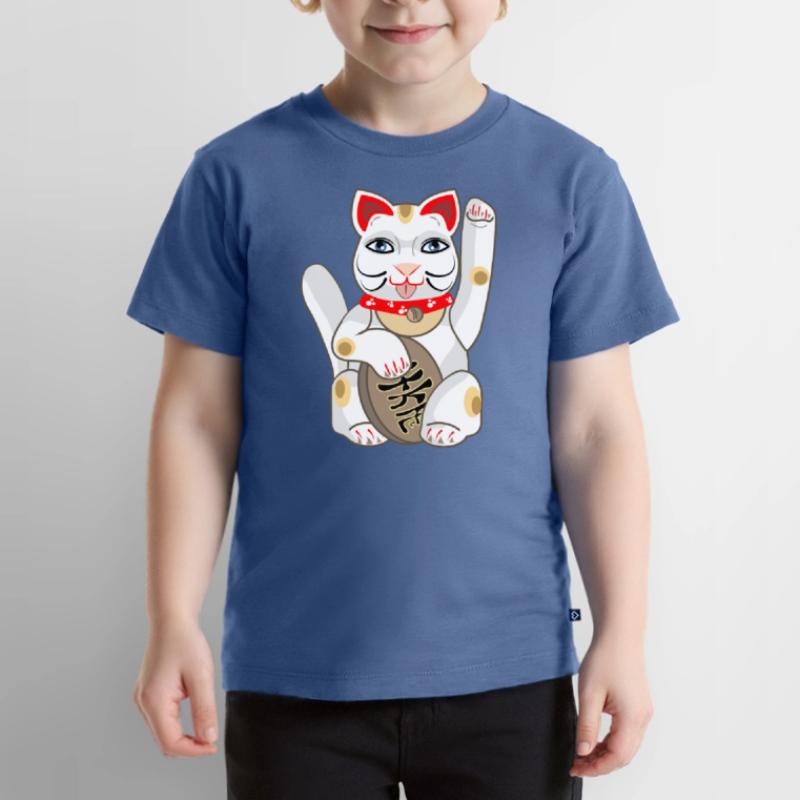 Maneki Neko oder japanische Glückskatze Kinder Premium Bio T-Shirt