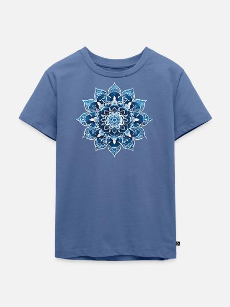 Sky Blossom - Kinder Premium Bio T-Shirt - Taubenblau
