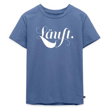 Läuft - hell - Kinder Premium Bio T-Shirt - Taubenblau - Vorne - Mikhail (115cm)