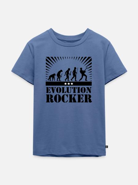Evolution Rocker - Kinder Premium Bio T-Shirt - Taubenblau