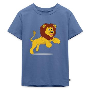 Süßer Löwe mit Mähne - Motiv für Kinder und Teens - Kinder Premium Bio T-Shirt - Taubenblau - Vorne - Mikhail (115cm)