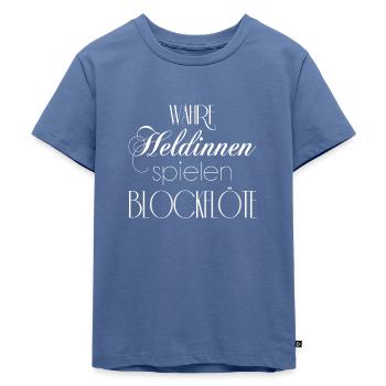 BLOCKFLÖTE HELDINNEN SPIELEN BLOCKFLÖTE MÄDCHEN - Kinder Premium Bio T-Shirt - Taubenblau - Vorne - Mikhail (115cm)