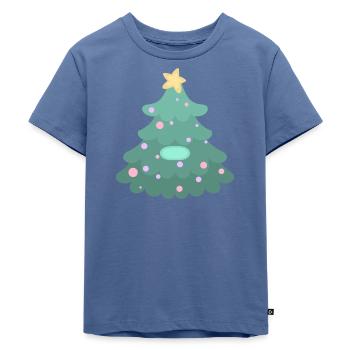 Sapin de Noël - Badge - T-shirt Premium bio Enfant - bleu pigeon - Devant - Mikhail (115cm)