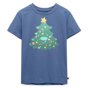 Sapin de Noël - Badge - T-shirt Premium bio Enfant - bleu pigeon - Devant - Mikhail (115cm)
