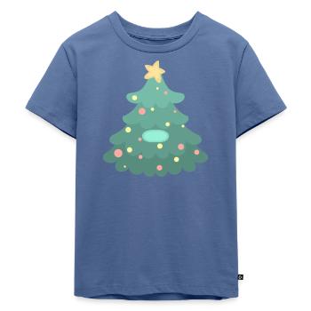 Sapin de Noël - Badge - T-shirt Premium bio Enfant - bleu pigeon - Devant - Mikhail (115cm)