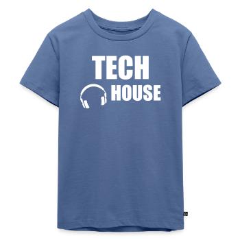 Tech House - Kinder Premium Bio T-Shirt - Taubenblau - Vorne - Mikhail (115cm)