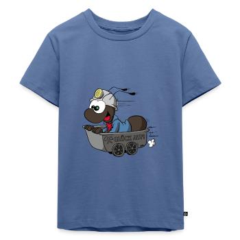 Anton in der Lore - Kinder Premium Bio T-Shirt - Taubenblau - Vorne - Mikhail (115cm)