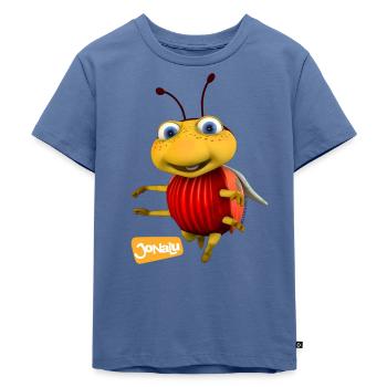 JoNaLu Marienkäfer Lu - Kinder Premium Bio T-Shirt - Taubenblau - Vorne - Mikhail (115cm)