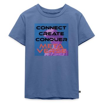 Connect, create, conquer Metaverse - Kids Premium Organic T-Shirt - stone blue - Front - Mikhail (115cm)