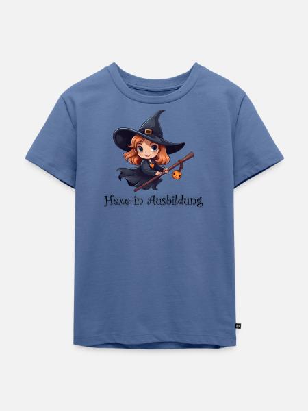 Hexe in Ausbildung - Kinder Premium Bio T-Shirt - Taubenblau