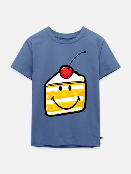 Smiley Cake - Kinder Premium Bio T-Shirt - Taubenblau