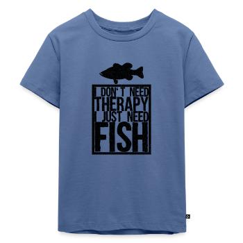 Fische Fische Fische - Kinder Premium Bio T-Shirt - Taubenblau - Vorne - Mikhail (115cm)