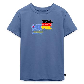 Aruba Deutschland Flagge Deutsch Arubaner - Kinder Premium Bio T-Shirt - Taubenblau - Vorne - Mikhail (115cm)