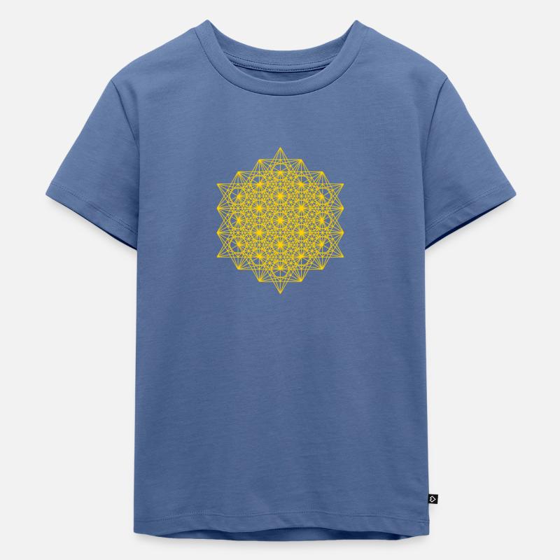Cube de métatron étendu - T-shirt Premium bio Enfant - bleu pigeon