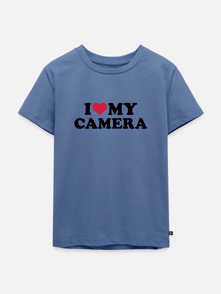 Fotoapparat - Kinder Premium Bio T-Shirt - Taubenblau