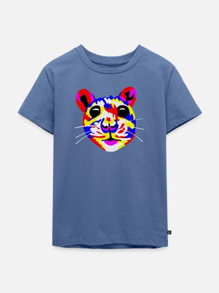 Maus Kopf Klugheit - Logo - Kinder Premium Bio T-Shirt - Taubenblau