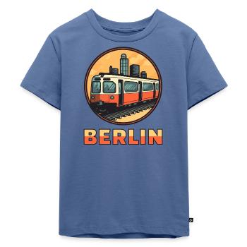 Berlin S-Bahn - Hauptstadt - Kinder Premium Bio T-Shirt - Taubenblau - Vorne - Mikhail (115cm)