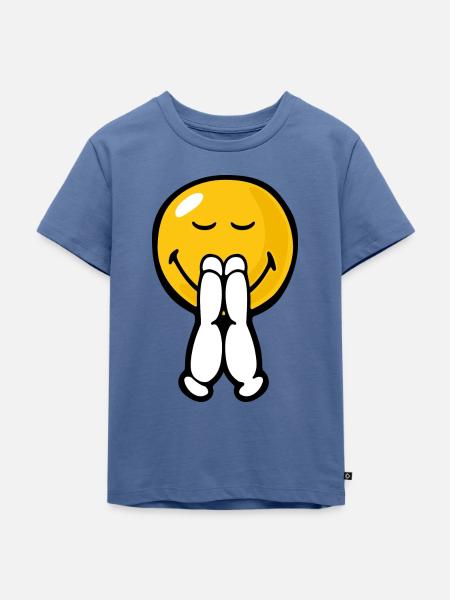 Smiley Pray - Kinder Premium Bio T-Shirt - Taubenblau