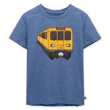 U Bahn Berlin Warschauer Str. Clubs Szene Hipster - Kinder Premium Bio T-Shirt - Taubenblau - Vorne - Mikhail (115cm)