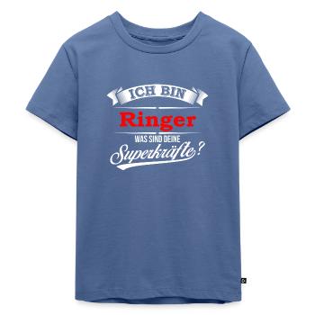 Ringer Ringerin Ringen Ringkampf Superkräfte - Kinder Premium Bio T-Shirt - Taubenblau - Vorne - Mikhail (115cm)