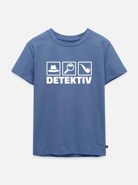 Detektiv - Kinder Premium Bio T-Shirt - Taubenblau