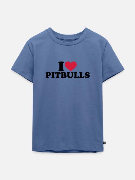 Pitbull - Kinder Premium Bio T-Shirt - Taubenblau