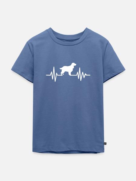 English Springer Spaniel - Kinder Premium Bio T-Shirt - Taubenblau