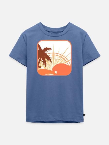 Tropische Landschaft - Kinder Premium Bio T-Shirt - Taubenblau