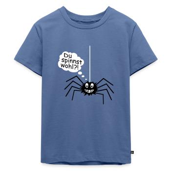 Spinne Spruch Comic lustig - Kinder Premium Bio T-Shirt - Taubenblau - Vorne - Mikhail (115cm)