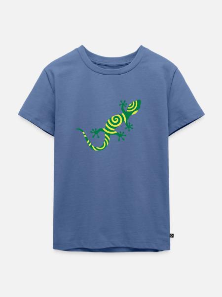 Gecko - Kinder Premium Bio T-Shirt - Taubenblau