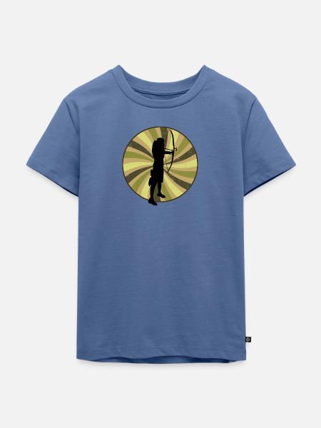 Langbogen Bogen - Kinder Premium Bio T-Shirt - Taubenblau