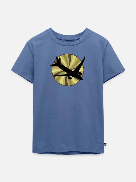 Flieger Luftfahrt Pilot - Kinder Premium Bio T-Shirt - Taubenblau