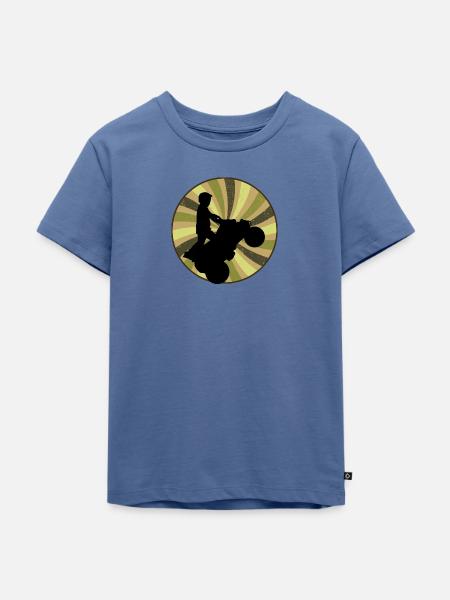 Quadfahrer Stuntman - Kinder Premium Bio T-Shirt - Taubenblau