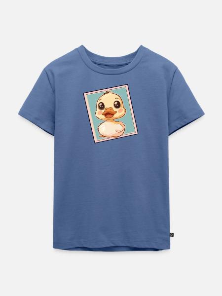 Entchen Schnabel Vogel - Kinder Premium Bio T-Shirt - Taubenblau