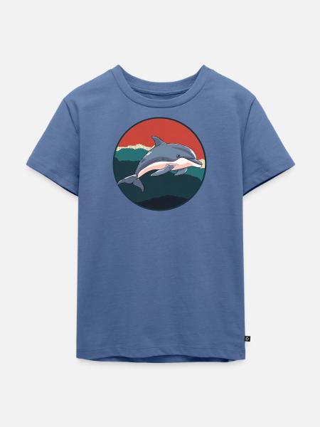 Delfin Meeresbewohner Meerestiere - Kinder Premium Bio T-Shirt - Taubenblau