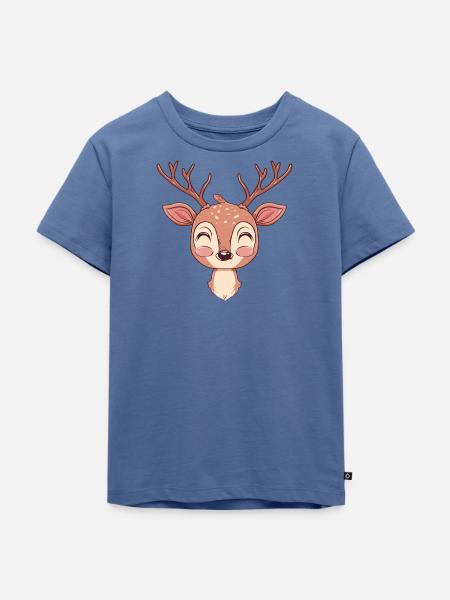 Hirsch Wald Rehkitz - Kinder Premium Bio T-Shirt - Taubenblau