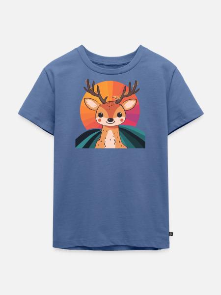 Hirschgeweih Hirschjagd Elch - Kinder Premium Bio T-Shirt - Taubenblau
