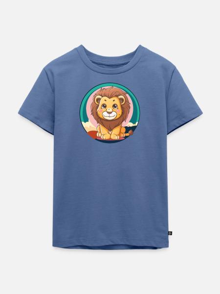 Loewe Löwen Löwin - Kinder Premium Bio T-Shirt - Taubenblau