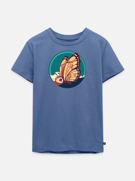 Schmetterling Waldbewohner Tier - Kinder Premium Bio T-Shirt - Taubenblau