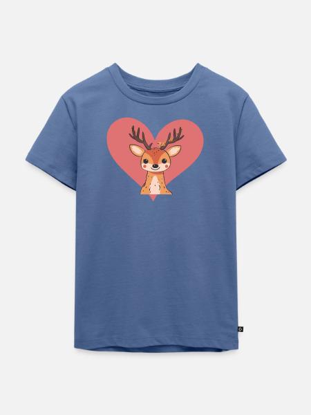 Hirschgeweih Waldbewohner - Kinder Premium Bio T-Shirt - Taubenblau