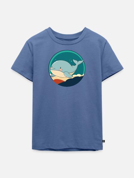 Meeresleben Wal - Kinder Premium Bio T-Shirt - Taubenblau
