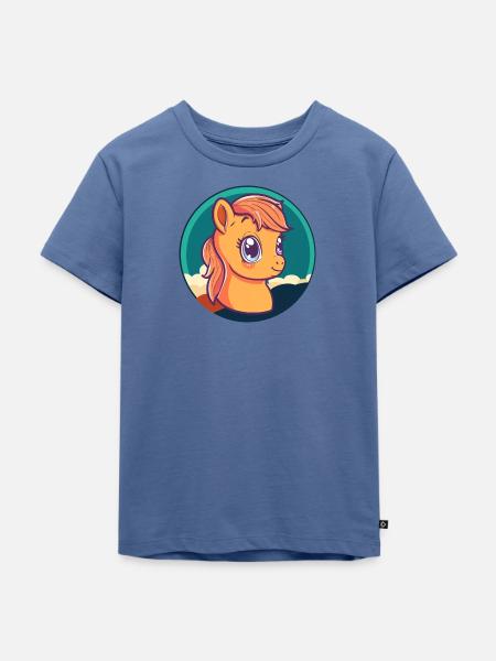 Pferd Reiter Reiter - Kinder Premium Bio T-Shirt - Taubenblau