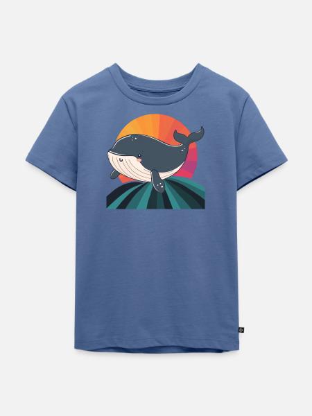 Wal Meeresleben Meerestiere - Kinder Premium Bio T-Shirt - Taubenblau