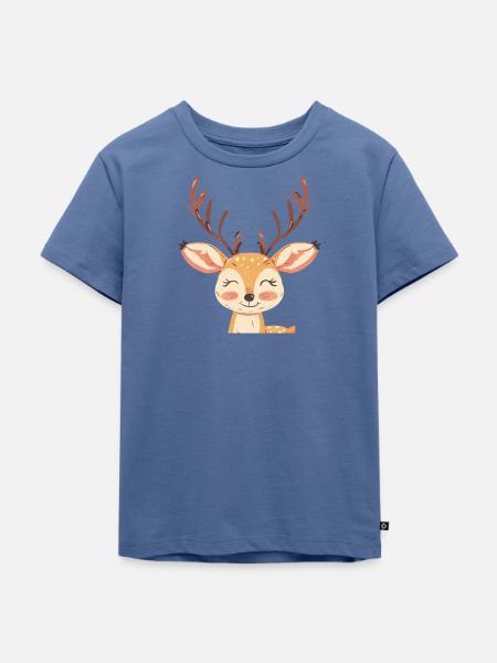 Hirsch Waldbewohner - Kinder Premium Bio T-Shirt - Taubenblau